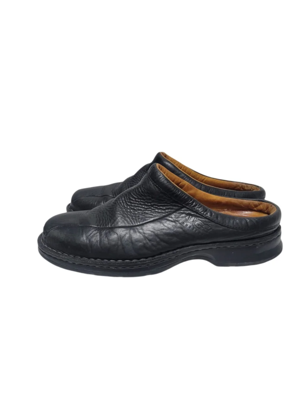 UGG Australia SN5526 Black Clog slip-on Leather Sandals Shoes Size 13 Men's